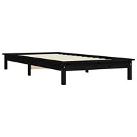 Bedframe massief grenenhout zwart 90x200 cm - thumbnail