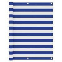 Balkonscherm 120x500 cm oxford stof wit en blauw - thumbnail