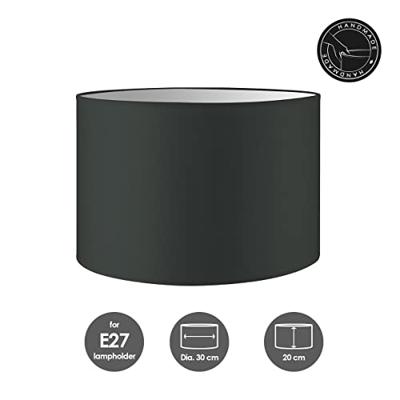 Moderne lampenkap Bling | cilinder | 30/30/20cm | Antraciet | stoffen lampenkap gemaakt van stof | voor E27 lamphouder | RoHS getest | voor tafellamp, vloerlamp