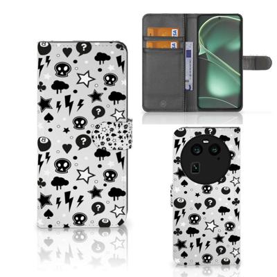 Telefoonhoesje met Naam OPPO Find X6 Silver Punk | Portemonnee hoesje Telefoonhoesje met Naam OPPO Find X6 Silver Punk | Portemonnee hoesje