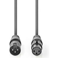 Gebalanceerde XLR-Audiokabel | XLR 3-pins male - XLR 3-pins female | 5,0 m | Grijs - thumbnail