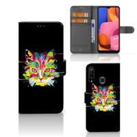 Samsung Galaxy A20s Leuk Hoesje Cat Color - thumbnail
