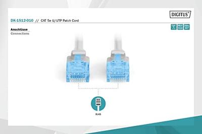 Digitus DK-1512-010 RJ45 Netwerkkabel, patchkabel CAT 5e U/UTP 1.00 m Grijs 1 stuk(s)