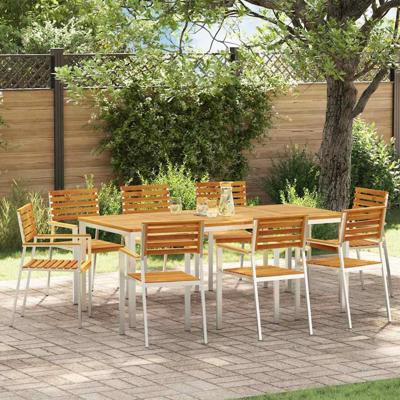 Tuinstoel 8 pcs Bruin 56 x 54.5 x 87cm Massief acaciahout