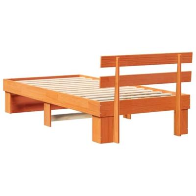 Bedframe met hoofdeinde Wasbruin 90 x 190 cm Massief grenenhout