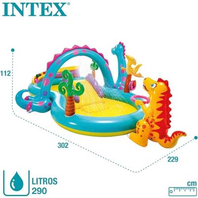 Opblaasbaar Kinderzwembad Intex Dinosaurussen Speeltuin 302 x 112 x 229 cm 280 L