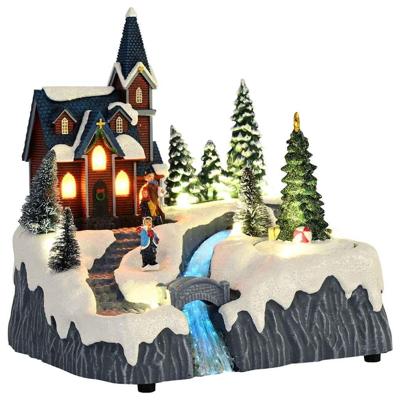 VidaXL Kerstdorp decoratie multikleur 20,5 x 17 x 21 cm kunststof