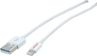 ROLINE 8pin naar USB 2.0 kabel voor iPhone, iPod, iPad, wit, 0,15 m - thumbnail