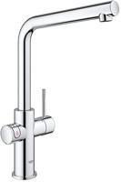 Grohe Red 3-in-1 kokend water kraan met L-uitloop en combi boiler chroom - thumbnail