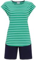 Katoenen shortama smaragdgroene strepen - thumbnail