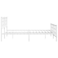 Bedframe met hoofd- en voeteneinde metaal wit 150x200 cm - thumbnail