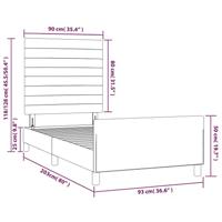 Bedframe met hoofdeinde fluweel roze 90x200 cm - thumbnail