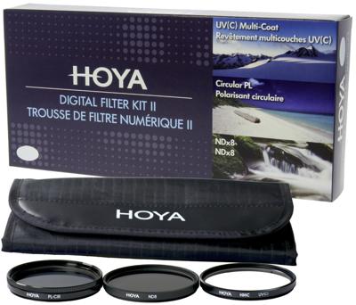 Hoya Digital Filter Kit II 55mm - UV, Polarisatie en NDX8 filter Hoya Digital Filter Kit II 55mm - UV, Polarisatie en NDX8 filter