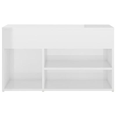 Schoenenbank 80x30x45 cm spaanplaat hoogglans wit