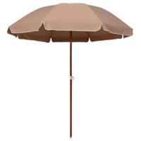 VidaXL Parasol met stalen paal 240 cm taupe - thumbnail