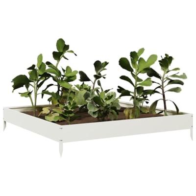 Plantenbak verhoogd 100x100x18,5 cm staal wit
