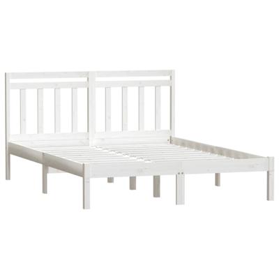 Bedframe massief grenenhout wit 140x190 cm