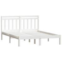 Bedframe massief grenenhout wit 140x190 cm - thumbnail