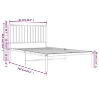 Bedframe met hoofdbord metaal wit 107x203 cm - thumbnail