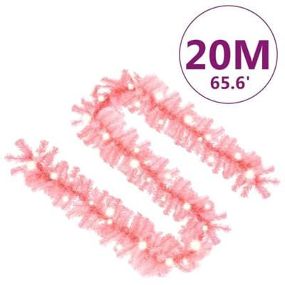 Kerstslinger met LED-lampjes 20 m roze - thumbnail