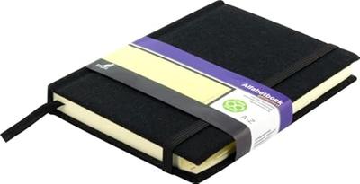 Kangaro k-5106 alfabetboek a6 a-z linnen hard cover zwart, 208 pagina&apos;s, leeslint, elastiek