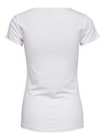 Only 15205059 Onllive Love Life S/s O-neck Top T-shirt Korte Mouw White 15205059 - thumbnail