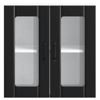 Keukenbovenkast met glazen deur Lucca bewerkt hout zwart - thumbnail