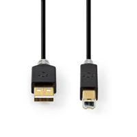 Nedis USB-Kabel | USB-A Male naar USB-B Male | 480 Mbps | 1 m | 1 stuks - CCBW60100AT10 CCBW60100AT10 - thumbnail