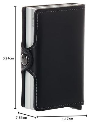 Secrid Twinwallet Vintage Portemonnee Zwart Aluminium, Leer