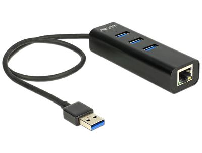Delock 62653 USB 3.1 Gen 1-hub Zwart