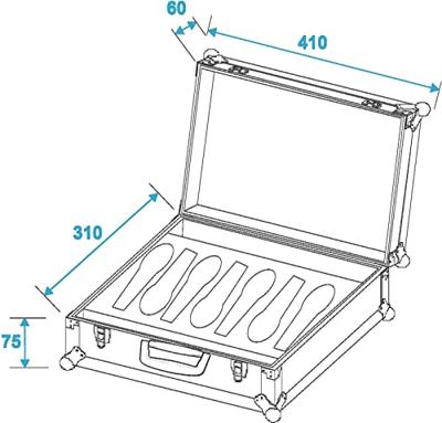 Roadinger 30109900 30109900 Microfoon flightcase (l x b x h) 140 x 420 x 330 mm