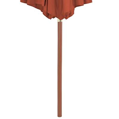VidaXL Parasol met houten paal 300 cm terracotta
