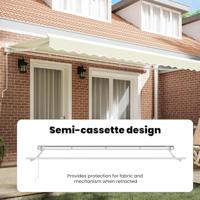 VidaXL Inklapbaar zonnescherm crème 350 x 200 cm polyester en metaal - thumbnail