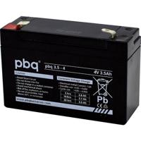 PBQ PB-4-3,5 Loodaccu 4 V 3.5 Ah Loodvlies (AGM) (b x h x d) 91 x 64 x 35 mm Kabelschoen 4.8 mm Onderhoudsvrij, Geringe zelfontlading - thumbnail
