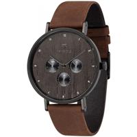 Kerbholz 4251240405926 Horloge Caspar Heritage walnoothout-staal-leder bruin-tabacco 42 mm - thumbnail