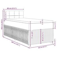 Boxspring met matras stof blauw 80x200 cm - thumbnail