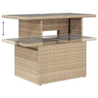 8-delige Loungeset met kussens poly rattan beige - thumbnail