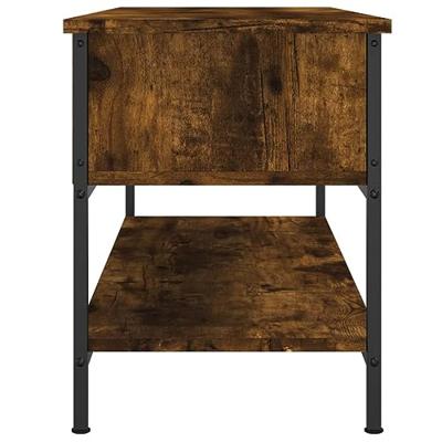 Tv-meubel 100x35x45 cm bewerkt hout gerookt eikenkleurig Tv-meubel 100x35x45 cm bewerkt hout gerookt eikenkleurig