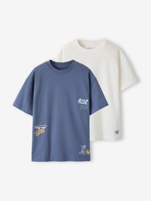 Set van 2 T-shirt met korte mouwen grijsblauw