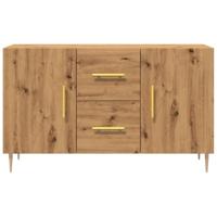 Dressoir 100x36x60 cm bewerkt hout artisanaal eikenkleurig - thumbnail