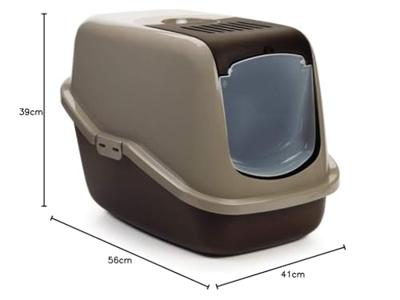 SAVIC KATTENBAK NESTOR GRIJS / BRUIN 56X39X38,5 CM - thumbnail