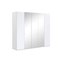Goossens Kledingkast Easy Storage Ddk, Kledingkast 253 cm breed, 220 cm hoog, 2x glas draaideur en 3x spiegel draaideur midden - thumbnail