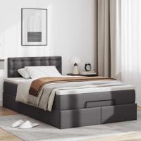 Ottoman bed met matras 120x190 cm kunstleer grijs - thumbnail