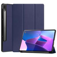 Lunso - Lenovo Tab P12 Pro - Tri-Fold Bookcase hoes - Donkerblauw - thumbnail