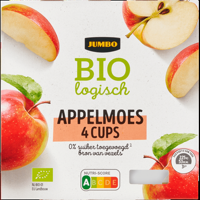Jumbo Biologisch Appelmoes 4 Cups 4 x 100 g - thumbnail