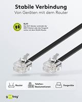 Goobay Telefoon (analoog) Aansluitkabel [1x RJ11-stekker - 1x RJ11-stekker] 10.00 m Zwart - thumbnail