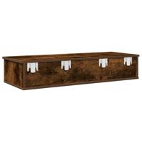 Wandschap met lades 100x37,5x19 cm bewerkt hout gerookt eiken - thumbnail