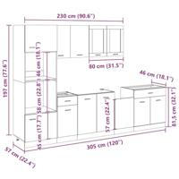 7-delige Keukenkastenset Lyon bewerkt hout sonoma eikenkleurig - thumbnail