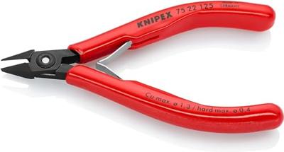 Knipex 75 22 125 Elektronica en fijnmechanica Zijkniptang Met facet 125 mm