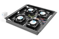 Digitus DN-19 FAN-4-B-N 19 inch 4 x Ventilator voor patchkast 1 HE Vast inbouw, Met schakelaar Geschikt voor kastdiepte: vanaf 600 mm Zwart (RAL 9005) - thumbnail